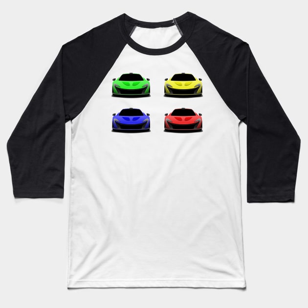 Mclaren P1 - X4 Cars Baseball T-Shirt by Car_Designer